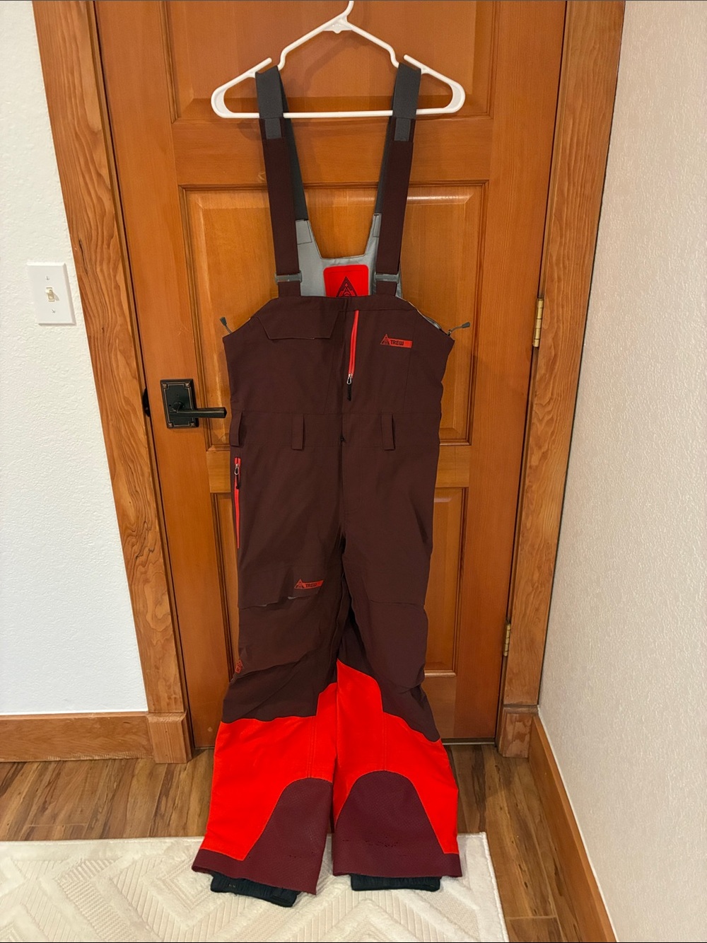 Trew Gear Men's Two-Tone Dark Brown and Red Insulated Bibs